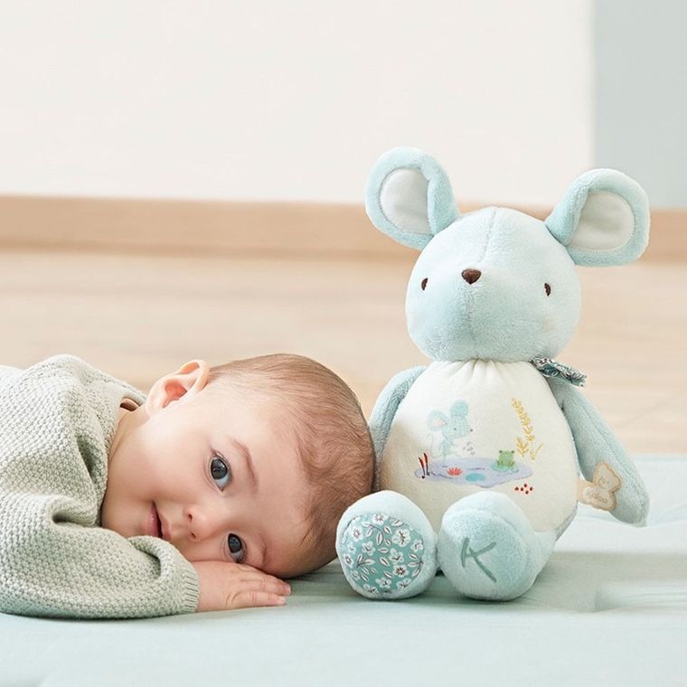 Kaloo, Petites Chansons, Myszka, maskotka z dzwoneczkiem w pudełku, 28 cm