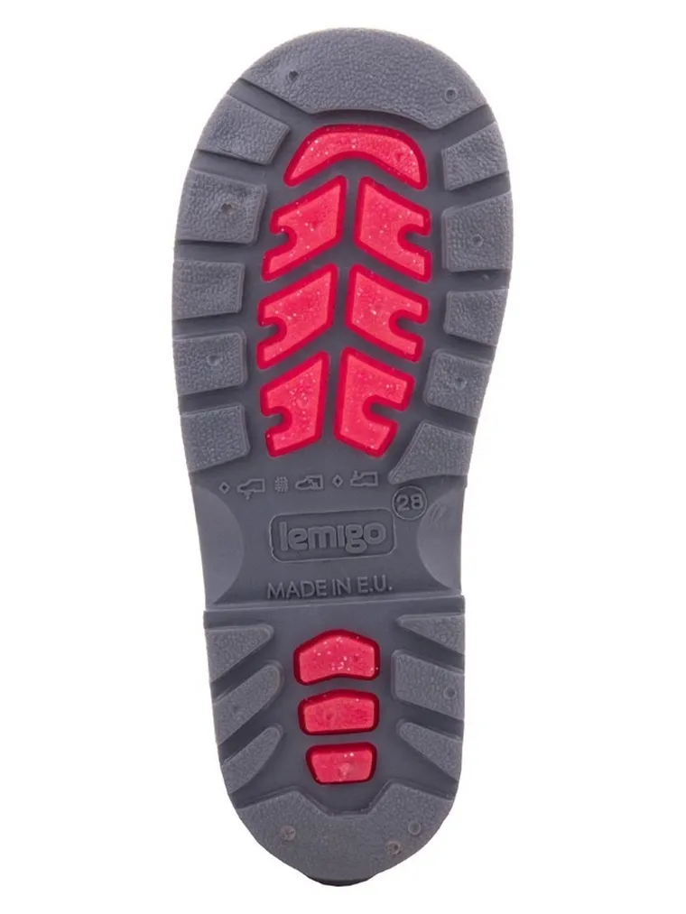 Kalosze dziewczęce, różowe, brokatowe, Elza, Lemigo