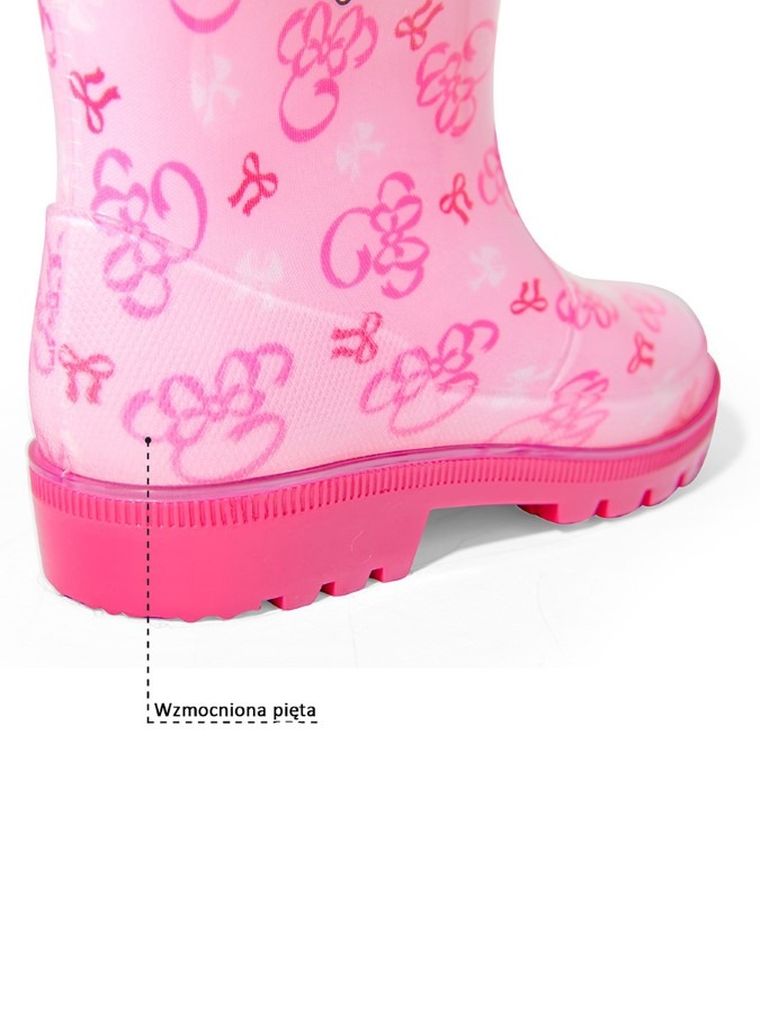 Kalosze dziewczęce, różowe, Myszka Minnie, Perletti