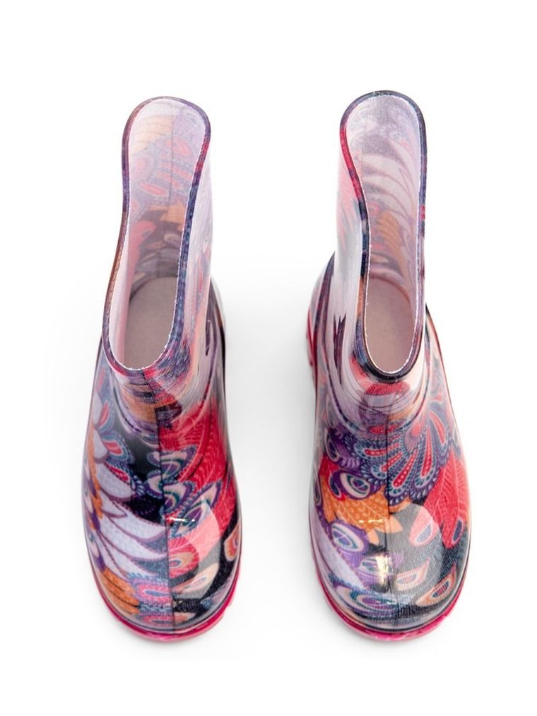 Kalosze dziewczęce, różowo-czarne, Demar