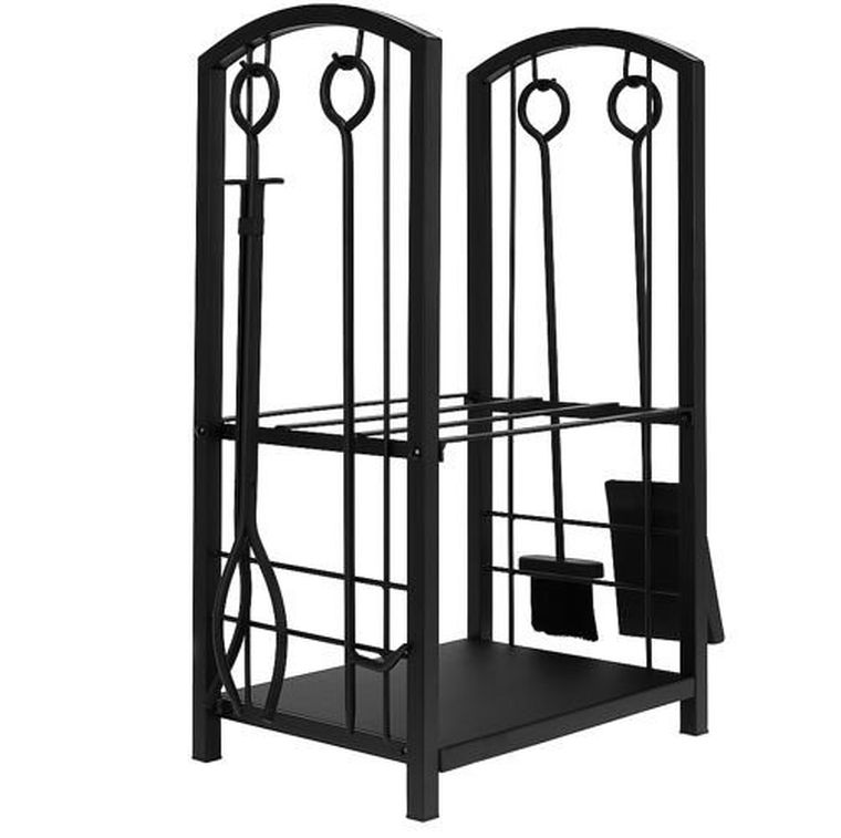 Kaminer, stojak na drewno z przyborami