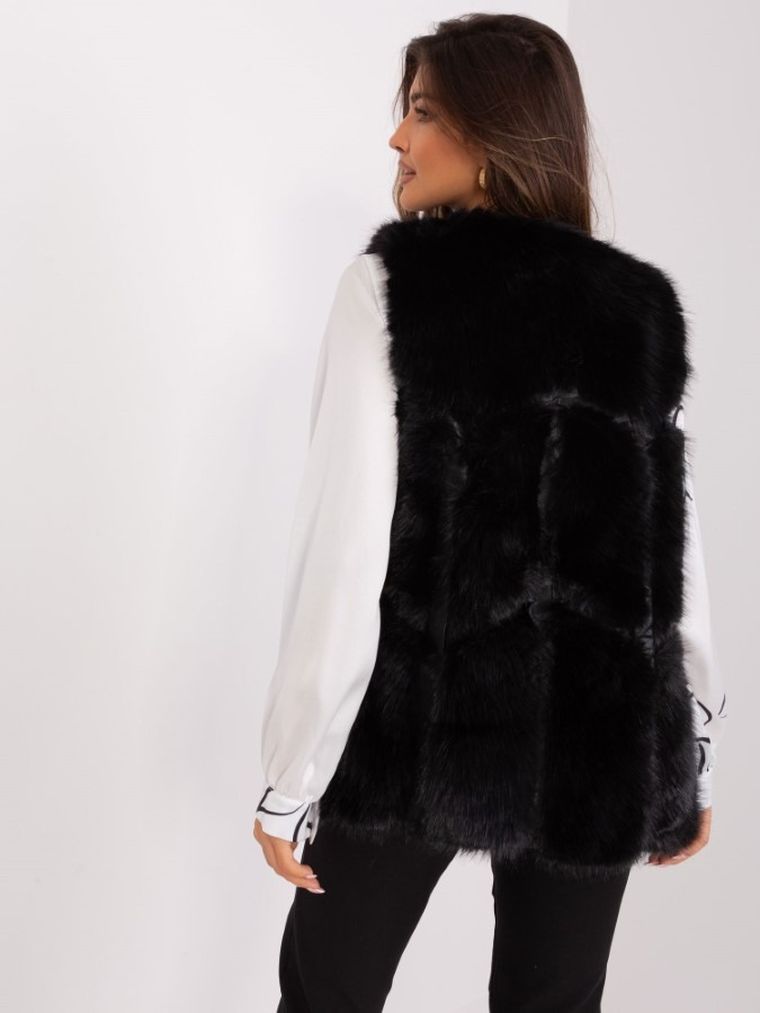 Kamizelka damska, czarna, Italy Moda