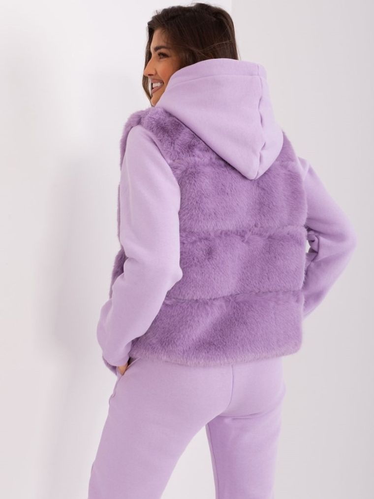 Kamizelka damska, fioletowa, Italy Moda