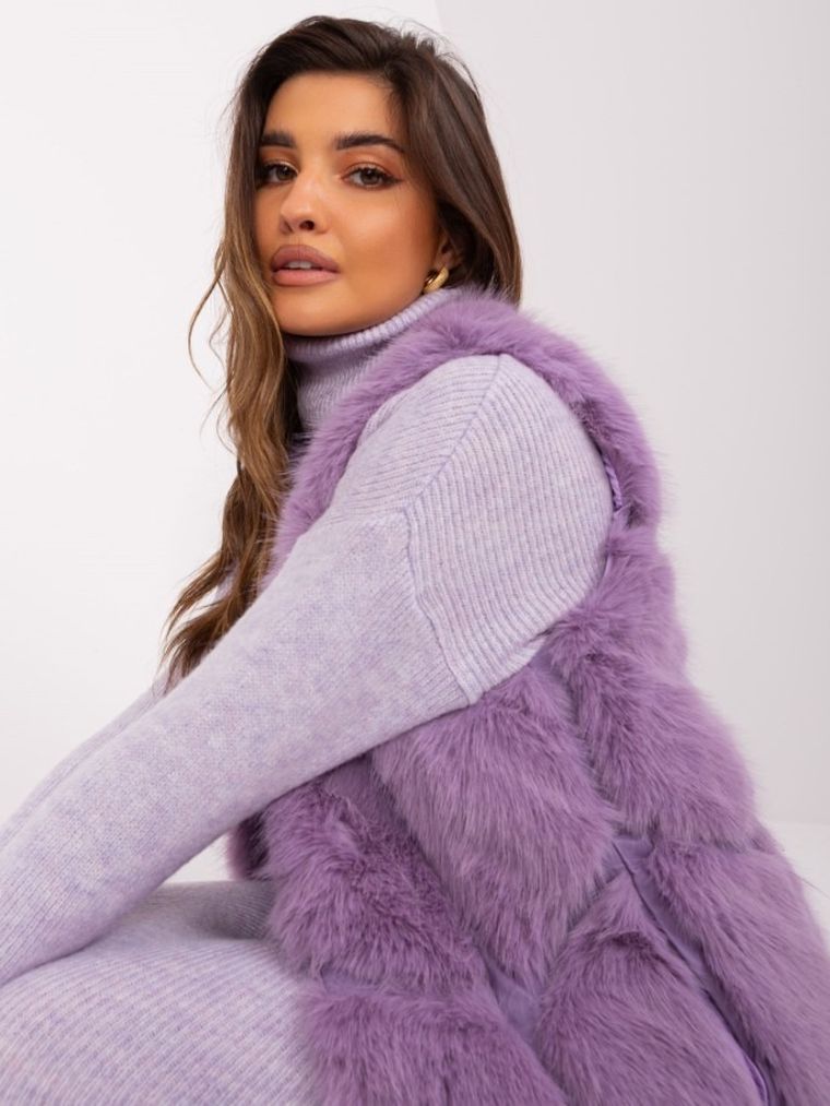 Kamizelka damska, fioletowa, Italy Moda