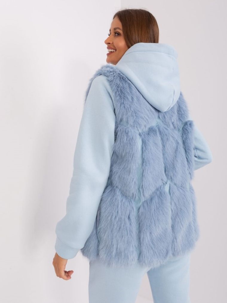 Kamizelka damska, niebieska, Italy Moda