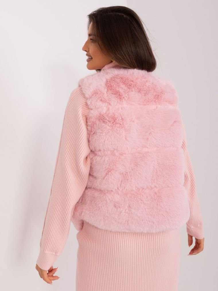 Kamizelka damska, różowa, Italy Moda