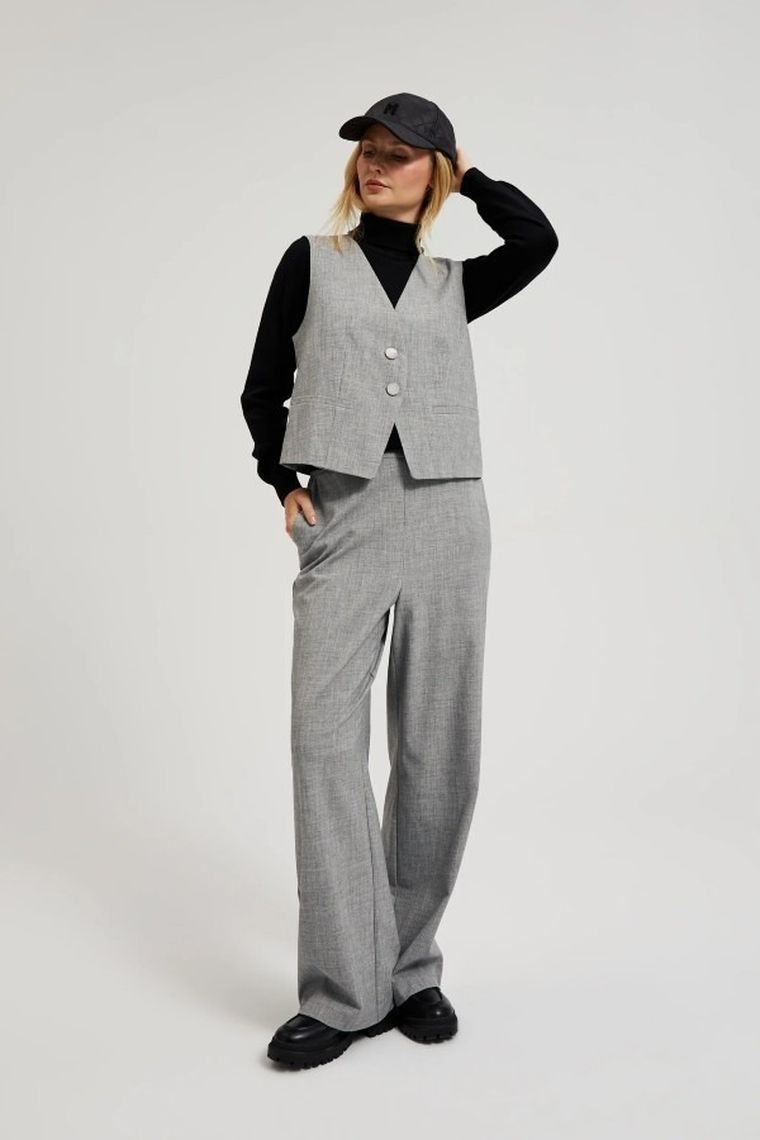 Kamizelka damska, szara, Moodo