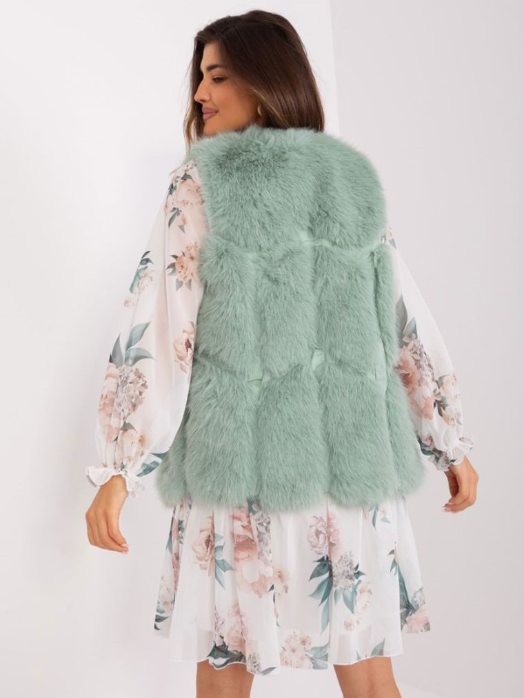 Kamizelka damska, zielona, Italy Moda