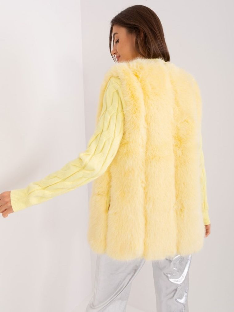 Kamizelka damska, żółta, Italy Moda