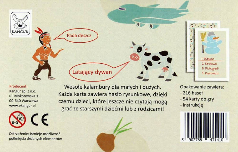 Kangur, kalambury dla dzieci, gra familijna