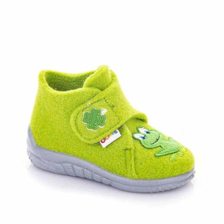 Kapcie chłopięce, filcowe, zielone, GoKids