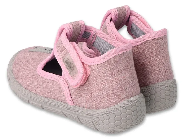 Kapcie dziewczęce, do nauki zakładania, różowe, Befado