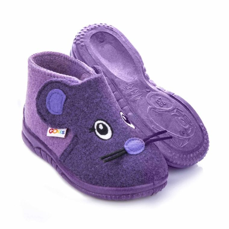 Kapcie dziewczęce, filcowe, fioletowe, GoKids