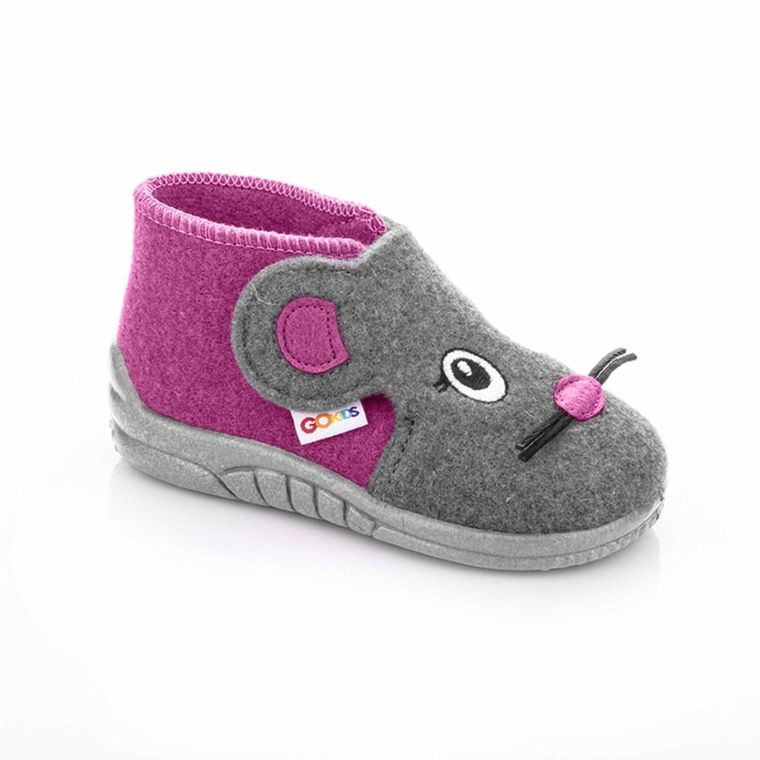Kapcie dziewczęce, filcowe, różowe, GoKids