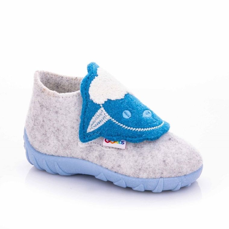 Kapcie dziewczęce, filcowe, szare, GoKids