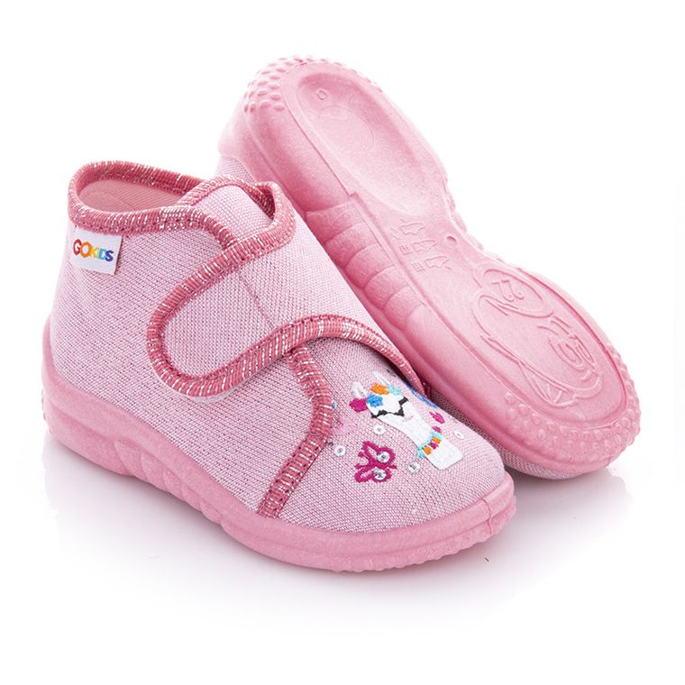 Kapcie dziewczęce, różowe, Wojtek, GoKids