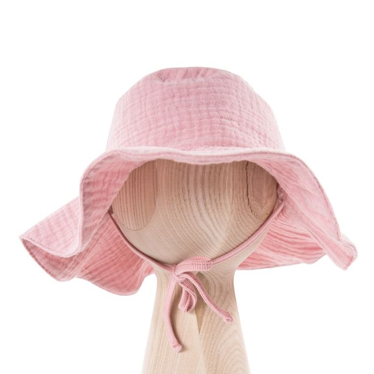 Kapelusz dziewczęcy, wiązany, różowy, Eevi