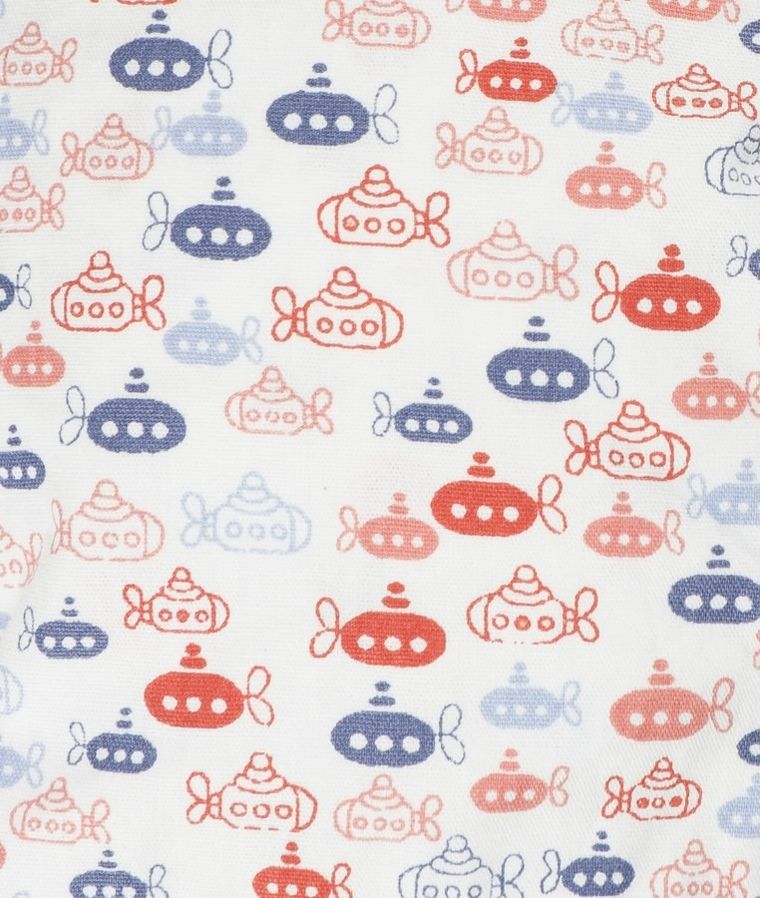 Kapelusz niemowlęcy, biały, dwustronny, morskie motywy, Döll