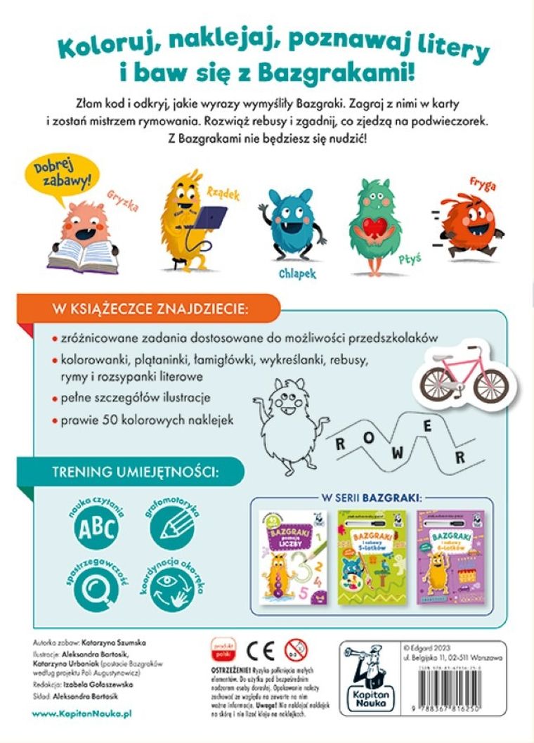 Kapitan Nauka. Bazgraki poznają litery. 4-6 lat