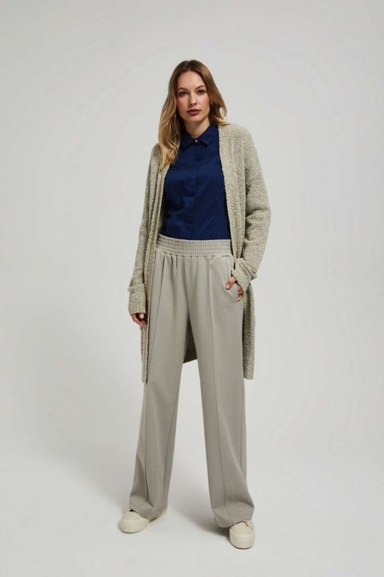 Kardigan damski, beżowy, Moodo