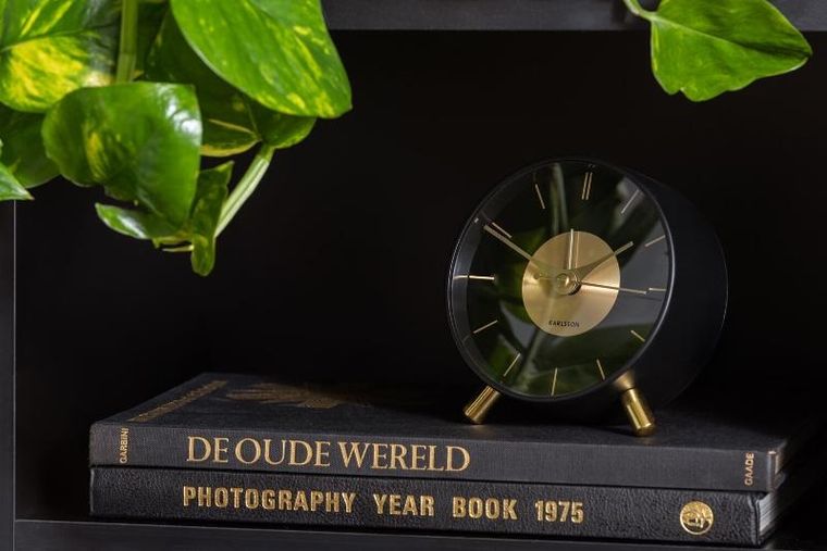 Karlsson, budzik Glamour Gold Disc, Ø 11 cm