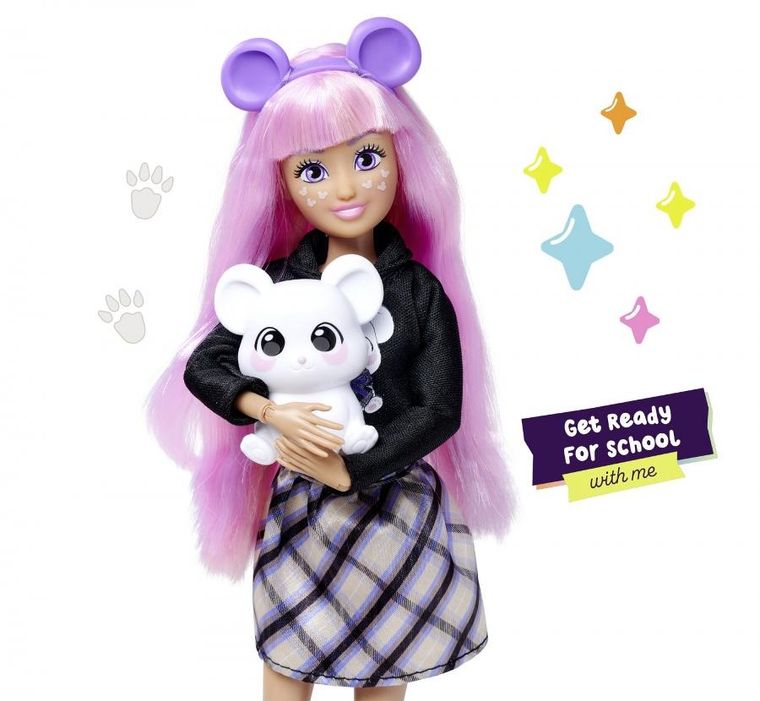 Kawaii Hi, Cora i Kurumi, lalka z figurką myszki, zestaw z akcesoriami