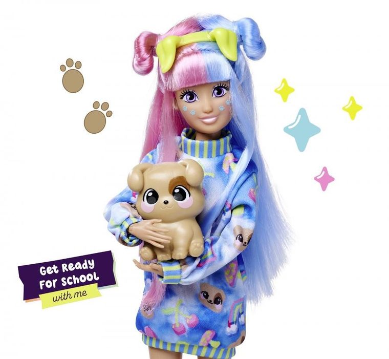 Kawaii Hi, Mia i Choco, lalka z figurką pieska, zestaw z akcesoriami