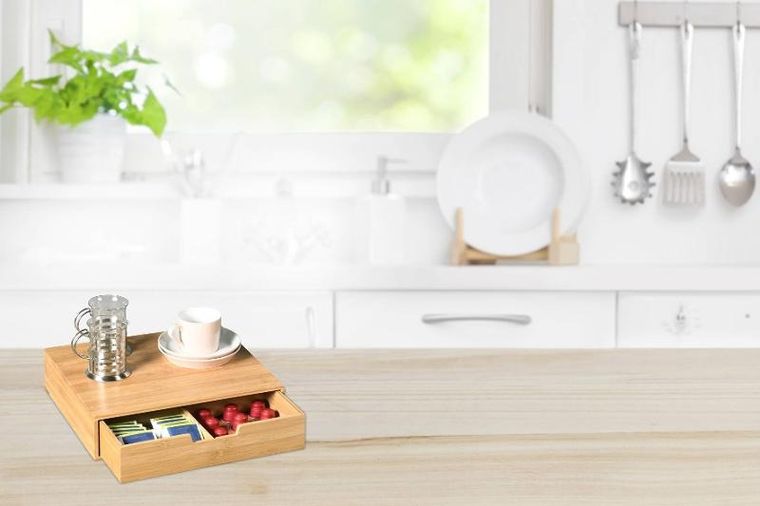 Kesper, pojemnik na kapsułki do kawy, bambus, 34-31 cm