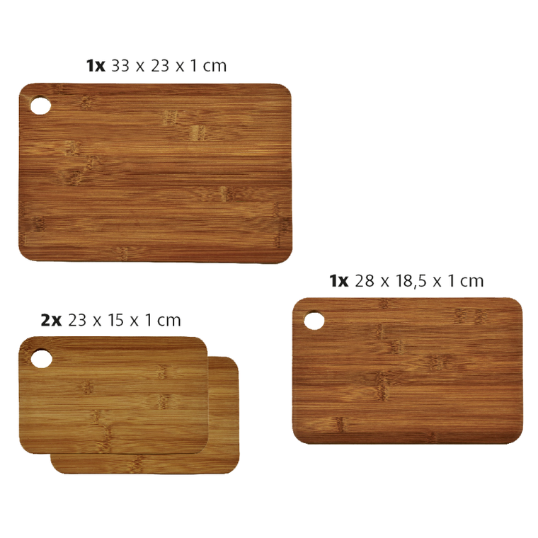 Kesper, zestaw 4 desek do krojenia z ciemnego bambusa