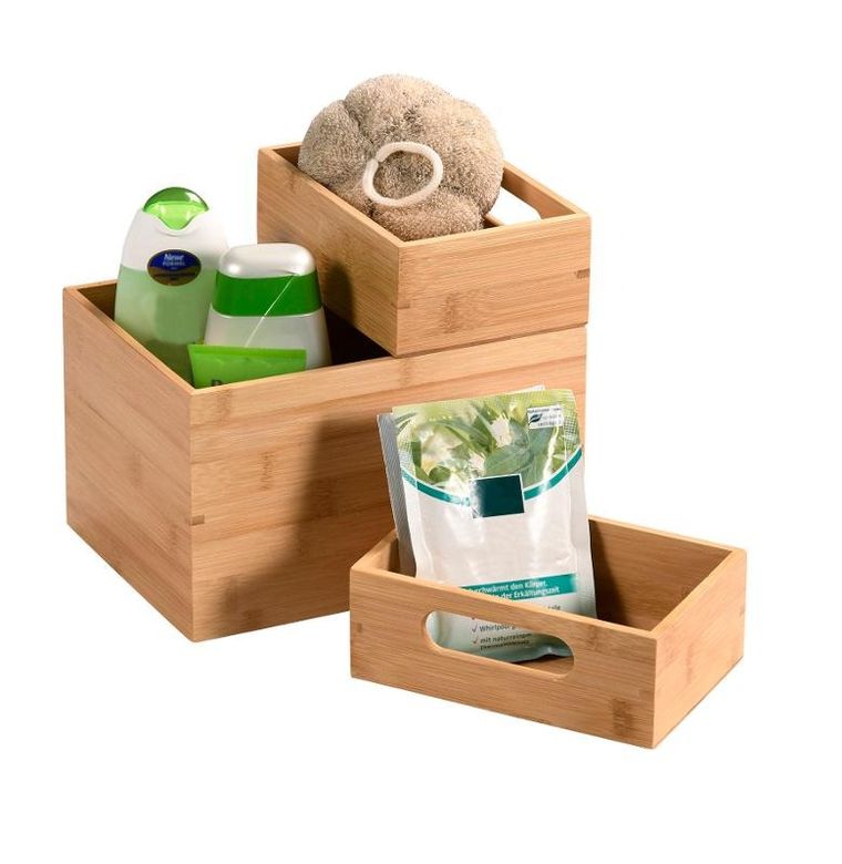 Kesper, zestaw trzech pudełek do przechowywania, bambus, Kesper