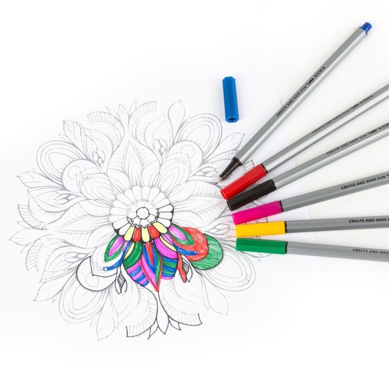 Kidea, cienkopisy, 6 kolorów