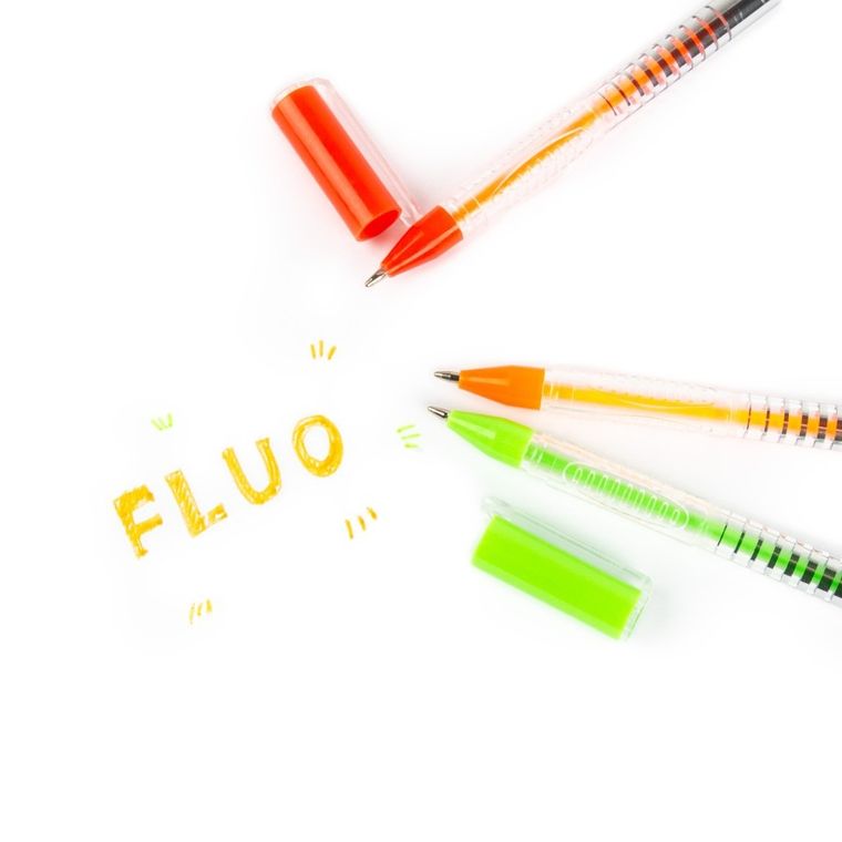 Kidea, długopisy żelowe, fluo, 6 kolorów
