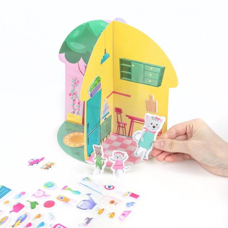 Kidea, domek kotków 3D, zestaw kreatywny