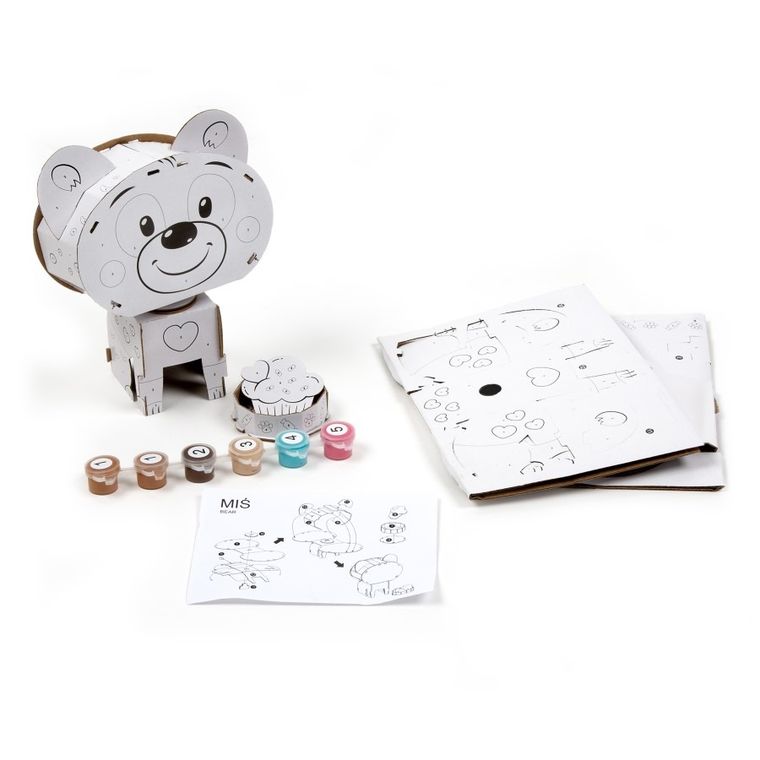 Kidea, figurka 3D, malowanie po numerach, miś