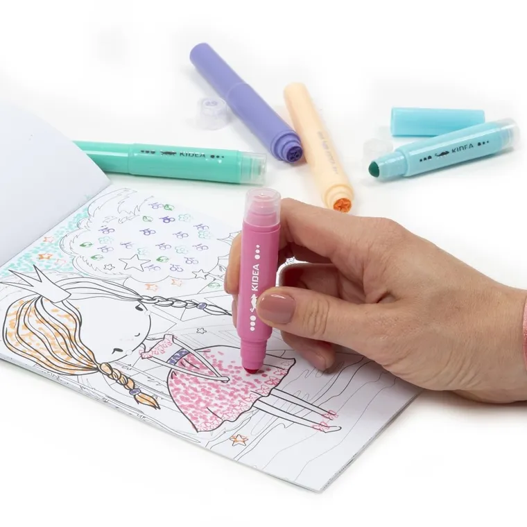 Kidea, flamastry do malowania kropkami ze stempelkami + kolorowanka wróżki