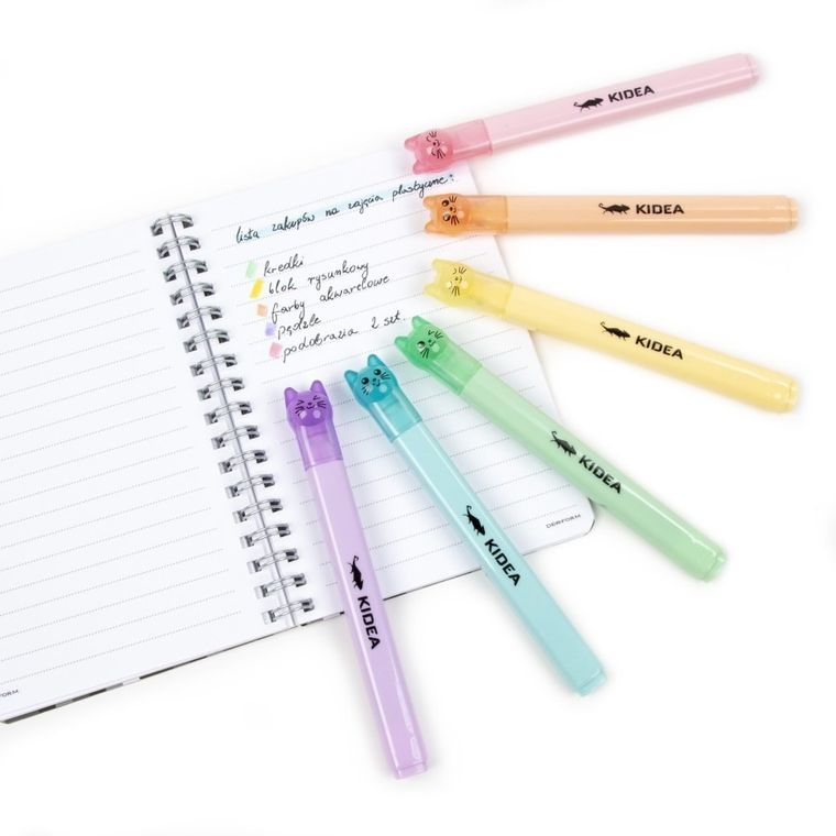 Kidea, flamastry, Kotki, 6 kolorów