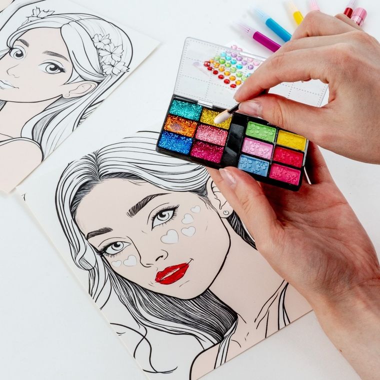 Kidea, Kolorowanka, Plansze Make-up, 5 obrazków