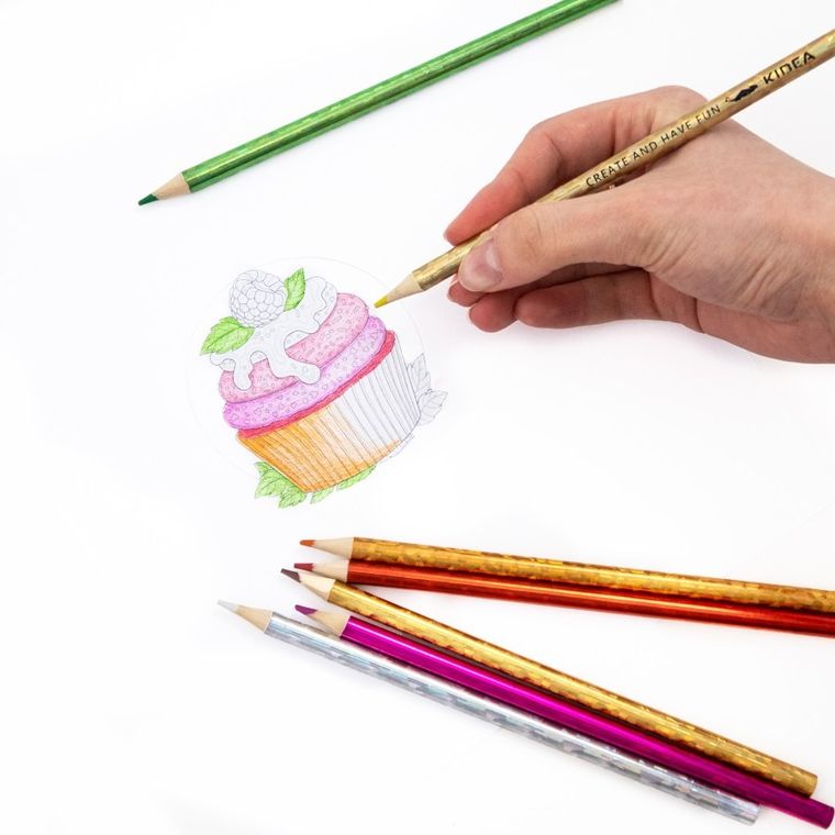 Kidea, kredki ołówkowe, holo, 12 kolorów