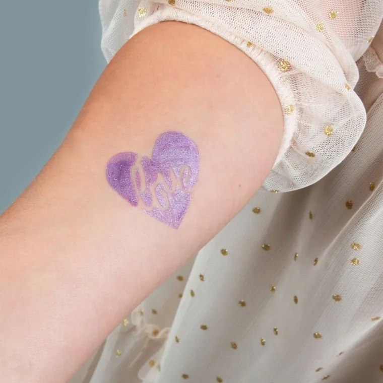 Kidea, markery brokatowe do tatuażu z szablonami, 3 kolory