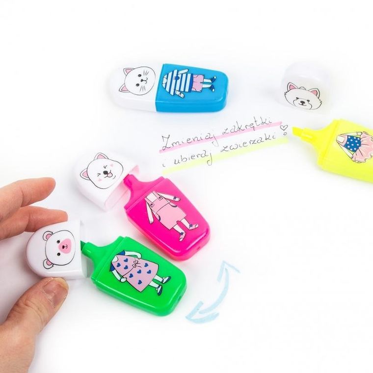 Kidea, New Look, zakreślacze, zwierzaki, 4 szt.