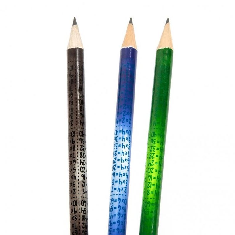 Kidea, ołówek z gumką HB, Magic, Tabliczka mnożenia, 3 szt.
