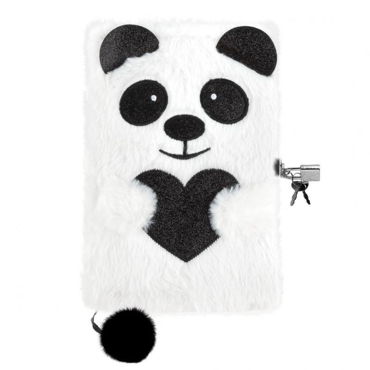 Kidea, pamiętnik pluszowy z kłódką, panda