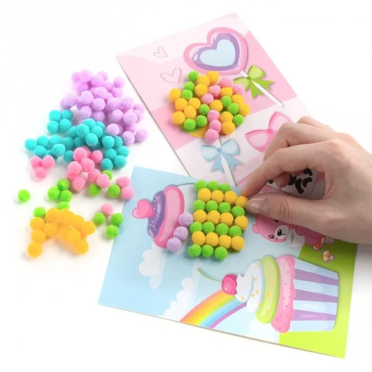 Kidea, pomponiaste wyklejanki, sweet, zestaw kreatywny