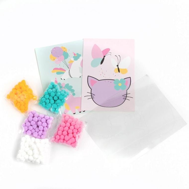 Kidea, pomponiaste wyklejanki, zestaw kreatywny, unicorn