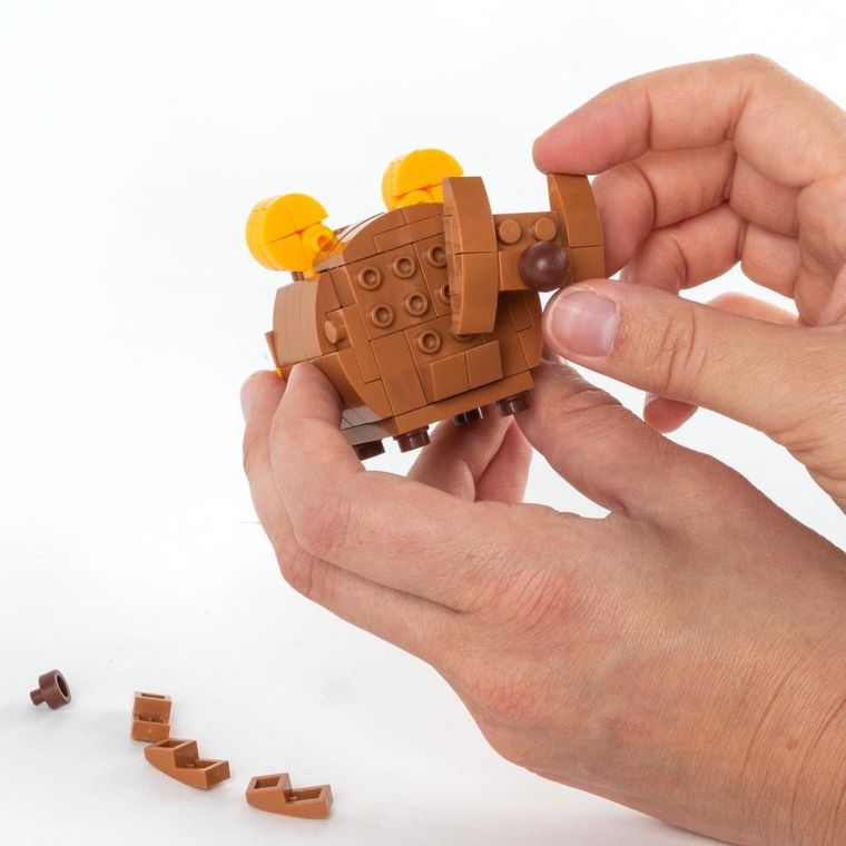 Kidea, Snapets, klocki, brązowy miś, 87 elementów