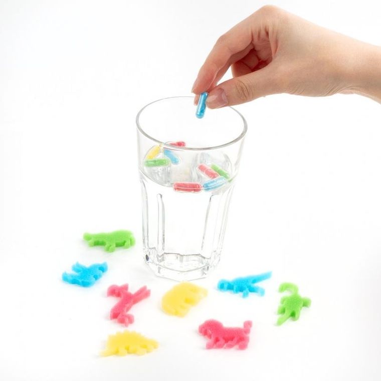 Kidea, Tajemnicze Kapsulkowe Figurki, rosnące figurki, dinozaury, 12 szt.