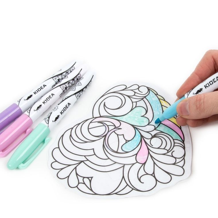 Kidea, witraże z markerami, wróżki, 4 kolory