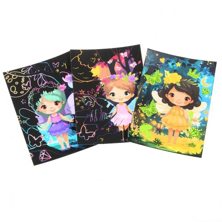 Kidea, wydrapywanka z kolorowanką, 2w1, świecąca w ciemności, magic