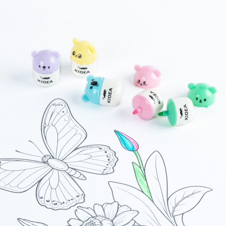 Kidea, zakreślacze, niedźwiadki, 5 kolorów