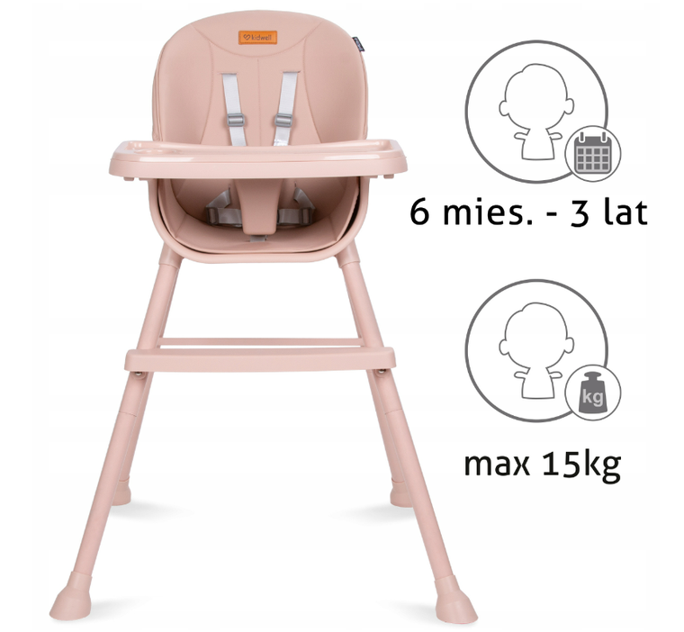 Kidwell, Eatan, krzesełko do karmienia, różowe